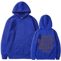 Felpa con cappuccio oversize blu reale con stampa di slogan motivazionale sul retro - Taglia S / Blu