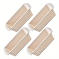 Set of four rectangular beige silicone loaf pans with white handles for baking cakes - Set of 4 (Small) / White