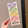 Set of 5 wave-shaped colorful candy-colored hair clips with premium metal oil drip finish - 69# Candy Color Glossy Cloud Set of 5