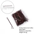 5cm brown wavy steel hairpins 50-piece set 1.1mm wire gauge for daily styling - 5cm Wavy-Bag Pack (50pcs) / Brown