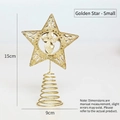 Cime de sapin étoile dorée scintillante avec ange découpé et base spirale 15x9cm - Étoile d'Ange - Or / Petit Cimier d'Arbre