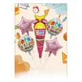 Back to school balloon set including ice cream, star and round foil balloons for party decor. - Pink Ice Cream Theme / Five-Piece Set