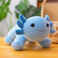Soft blue axolotl plush doll in a lying position with high-quality stuffed material - Type A (Prone Position) / 26cm / Blue