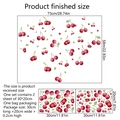 Détail des dimensions du sticker cerise montrant deux feuilles de 30x20cm pour décoration - MS495-YW(30*20cm*2 feuilles)
