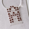 Self-adhesive 3D nail stickers featuring brown and white hearts, model S-074F - Chocolate Brown & White Heart (S-074F)