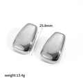Orecchini a trapezio geometrici in acciaio inossidabile argento lucido, altezza 25,8mm - Argento