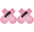 Pink waterproof non-slip dog socks set with adjustable straps and silicone grips - Gradient Pink Adhesive Dots [opp Bag] / S