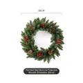 Pointed Needle With Red Berry & Pine Cone Diameter 30cm