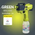 Green and black automatic electric water gun toy with external bottle and 10m shooting range - UZI Electric Green (Battery Type)
