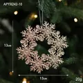 Sparkly champagne gold snowflake ornament for Christmas tree decoration 13cm size - Snowflake Type C