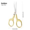 Forbici da ricamo vintage oro con rilievo floreale lunghezza 12,7 cm in acciaio - Stile Retrò Fiore di Prugno / Oro / 1 Pezzo (Sacchetto OPP)