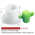 Cactus shaped silicone mold for DIY candles and cakes with dimensions 75x43x59mm - Small Knitted Cactus Mold BH-150 / White