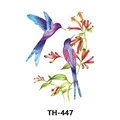 Waterproof temporary tattoo sticker featuring watercolor hummingbird and floral design TH-447 - Th-447 / 210*148mm