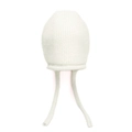 Gorro de punto de lana con orejeras y cintas largas en color blanco sólido - Talla única Elástica / Blanco