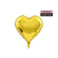10-inch heart-shaped gold aluminum foil balloon with a shiny metallic finish - 10-inch Heart Gold
