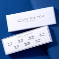 7-day minimalist stud earring set with round-cut crystals in a white gift box - 7 Pairs Round White Zirconia Set (NS-11031-3)
