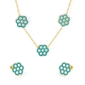 Gold/Himmelblaue Blume