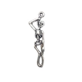 Skeleton skull pendant charm in silver finish for DIY Halloween jewelry making - Hanging Skeleton (5592)