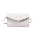 Mini crossbodytas voor kinderen in wit met krokodillenpatroon en lederen riem - Broken Wit