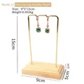Large pine wood and gold metal earring display stand for jewelry organization - Pine Wood Earring Stand - Large