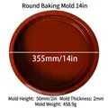 Extra große 14 Zoll runde Silikon-Backform in Rotbraun für professionelles Backen - Runde Kuchenform 14 Zoll Kaffeebraun