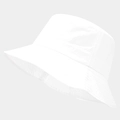 Primer plano de las costuras reforzadas en el ala de un sombrero de pescador blanco - Talla única / Blanco
