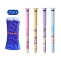 Cartoon erasable gel pen set with 4 magic unicorn pens and 20 blue ink refills - Unicorn Style Pens And Refills / Black Ink