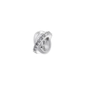 Detailed view of silver-plated bead with embedded sparkling clear zircons for DIY jewelry - VZ436 Silver White Zirconia