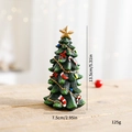 Miniature resin Christmas tree decoration with golden star and festive ornaments 13.5cm - Christmas Tree - Large