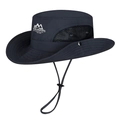 Cappello da sole outdoor blu scuro ad asciugatura rapida con rete e cinturino regolabile - Regolabile / Blu navy