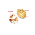 Gold-plated stainless steel oval pendant with white enamel and red dragonfly relief - Dragonfly / 25*35mm / Red