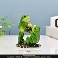 Green resin yoga frog proposal figurine with gold details for home shelf decor - Proposal Couple Frogs