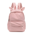 Pink school backpack with cute bunny ears and large capacity for teenagers - Pink