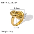 Specifiche dettagliate delle dimensioni per il set di anelli in acciaio dorato - US 7 / Design a Nodo (NB-R2023224)