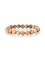 Close-up of natural picture jasper stone beads with unique earthy textures on a beaded bracelet - 2207 Picture Jasper