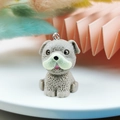 Brown resin cartoon puppy charm with fur texture and metal ring for DIY jewelry making - Brown Textured Dog