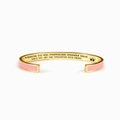 Gold-plated stainless steel cuff bracelet with pink enamel and crown engraving for daughters - Niece / Pink