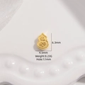 Macro view of gold S925 silver gourd bead with Fu character and 6.3mm dimensions - Auspicious Cloud Fortune Gourd Bead (Style I)