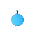 Minimalist round blue titanium steel dog tag pendant with metallic hook for custom jewelry - 35*1.8mm / Blue Round (Outer Hole)