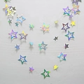 Holographic star shaped paper garland for birthday party hanging decoration - 4 Meters / Iridescent Hollow Star Garland