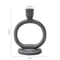 Nordic matte black ceramic candle holder with circular design and 17.5cm height - Vintage Matte Candlestick - Short