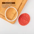 Oval Christmas cookie cutter with bell and snowflake patterns, size 6.6x7.7cm - PC0236-Oval Cutter Mold