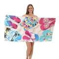 Microfiber beach towel with colorful flip-flop patterns and vibrant summer prints - 80*160cm / Colorful Flip Flops
