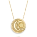 18K gold plated stainless steel sun and moon tarot pendant necklace on white background - Large Sun Moon
