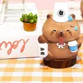 Capybara resin figurine office worker theme with white hat and coffee cup - Unpaid Overtime Capybara (3087) / Ornament Series