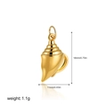 Golden conch shell pendant measuring 18mm by 11mm for DIY necklace making - Conch T236_5