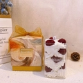 Creative cherry cream dessert candle in glass with gift box and golden ribbon - Cherry