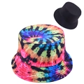 Détail de chapeaux bobs en coton avec imprimé tie-dye coloré et style noir classique - Style Tie-Dye 6