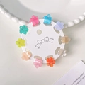 10-piece set of mini flower hair claws in assorted macaron jelly colors for girls - Flower C Shape 10Pcs
