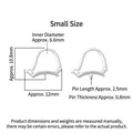 Silver S925 sterling silver small huggie earrings findings for DIY jewelry making - Small/1 Pair / White Gold